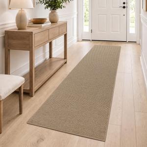 DEXI Thin Hallway Runner Rug 2'4"x8', Non Slip Entryway Rugs, Dark Beige, 28" X 96"