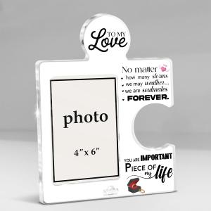 Romantic Couple Picture Frame Displays 4x6 Photo, Engagement Anniversary Wedding Photo Frame for Couples, You're an Important Piece Love Gifts for Girlfriend Boyfriend, 8x10 inches