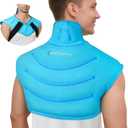 Comfytemp Large Ice Pack for Neck Shoulders Upper Back Pain Relief with Straps, Reusable Gel Ice Wrap Hot Cold Compress Therapy Recovery for Upper Back, Cervical Injuries, Rotator Cuff (Large, Blue)