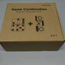 Dominoes and Tic Tac Toe Game Set, 28 Tiles Dominos with 4 Wooden Racks, Wood Tic Tac Toe Classic Board Games, Portable Travel Game with Carrying Case