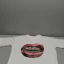 GORGLITTER Men's Lip Pattern Graphic Tees Loose Short Sleeve Crewneck T Shirts Streetwear Top, Size S