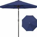 9FT Auto-Tilt Patio Umbrella|Outdoor Market Table Umbrella with 8 Fiberglass Ribs for Pool,Deck&Backyard