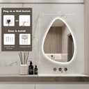 Niccy Irregular LED Bathroom Mirror, 20"x28" Asymmetrical Backlit Vanity Wall Mirrors, Frameless Lighted Mirrors for Bedroom, Living Room, Modern Smart-Mirror with Anti-Fog, Dimmable, Memory Function