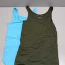 Amazon Essentials Women's Slim-Fit Tank Top, Pack of 2. Blue and Green. Size M