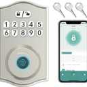 Smart Door Lock - Keyless Entry with Fingerprint/Bluetooth APP Control/Password, Auto Lock, One Time Code, Nickel