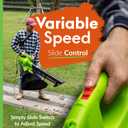 GreenSweep 3-in-1 Leaf Blower, Vacuum & Mulcher 10 Amp Electric Garden Tool with 10-Gallon Collection Bag Lightweight, Powerful & Easy to Use