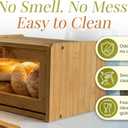 Chirons Pantry Bread Box with Clear View Window, Premium Bamboo Bread Storage for Kitchen Countertop, Farmhouse Organizer with Lid for Brioche, GlutenFree Loaves and Everyday Baked Goods
