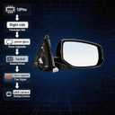 Right Passenger Side Mirror For Honda Accord 2013 2014 2015 with Power Glass Heated turn signals and Camera Replace 76200T2GA42ZC (12Pins) (Black)