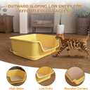 Open-Top Large High Sides Cat Litter Box with Low Entrance, Suitable for Small and Elderly Cats, Anti-Splash, 19.8” x15.6”x7.3” for Indoor Use