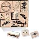 Lord Of Maps Fantasy Map-Making Stamp Kit 16-Piece Rubber Stamp Set for TTRPG, World Building, Battle Maps, Journaling, Arts & Crafts - Mountains, Hills, Volcano, Lake, Compass Rose