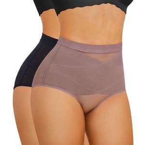 Nebility 2 Piece Tummy Control Shapewear Butt Lifting Underwear for Women Lower Belly Waist Trainer Seamless Faja Body Shaper (M)