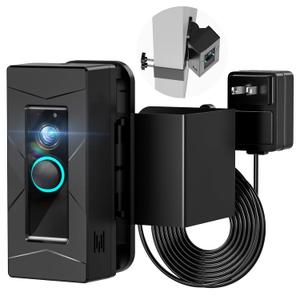 Wired Ring Doorbell Mount, No Drill Anti-Theft Camera Mount with Angle Mount and Power Cord, Compatible with Ring Wired, Adjustable Angle 0-70 (Doorbell Not Included, Not Compatible with Blink/Eufy)