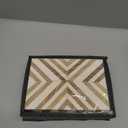 Handicrafts Home White Decorative Storage Box with Lid Wooden Desk Organizer Box Office Storage Box for Workspace Desk Decor Organizer – Resin Inlay Marquet Chevron Collection - 5x7x1.5
