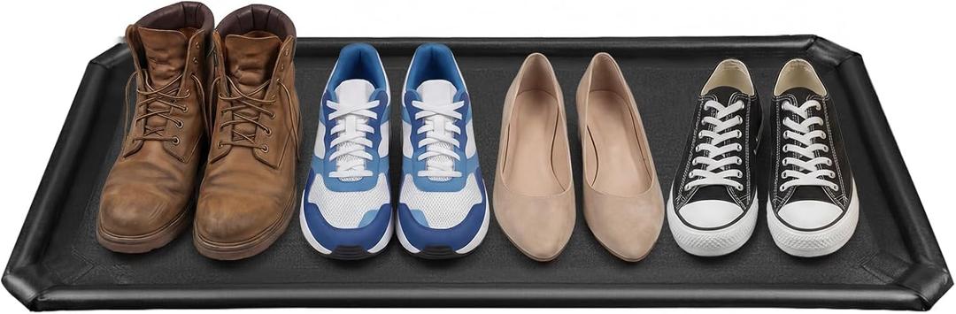 Boot Tray, Large Shoe Mat for Entryway Indoor, Waterproof with Raised Edges, Foldable & Non Slip Mat, for Wet Shoes, Mud & Snow- 40.5" × 17.7"