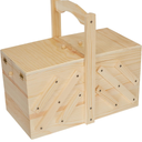Juvale Wooden Sewing Box Organizer for Sewing Supplies with 3 Tier Drawers for Craft Tools, Needles, Pincushion, Art Supplies, Thread Spool Organizer (12.6×5.9×8.3 inches)