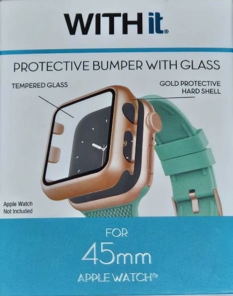Apple Watch 45MM Protective Bumper Tempered Glass Smartwatch Screen Protector Apple Watch 45MM Protective Bumper Tempered Glass Smartwatch Screen Protector
