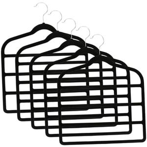 PRETYZOOM 3pcs Multi-Layer Pants Hanger Rack Space Saver Hangers for Pants Black Home Clip