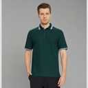 Men's Pique Polo Shirts Long Sleeve Cotton Blend Tipped Casual Collared Polo Shirts Business Classic Fit (Black, XL)