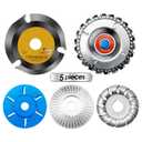 5 Pack Wood Carving 12 & 6 Tooth Grinding Wheel, 4.5" Shaping Disc, 22 Tooth Chain Grinder