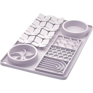 Slow Feeder Bowl, Silicone Lick Mat with Suction Cups for Dog Cat, Snuffle Mat for Pet Smell Training, Puzzle Toys for Bored Puppy, Sniff Mat for Slow Eating and Keep Busy, Lavender Gray (15.75" x 10.5" x 1.2")