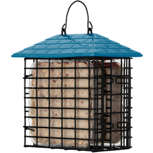 More Birds Double Suet Feeder with Weather Guard, 6.5" L X 4.25" W X 7.25" H, Brown
