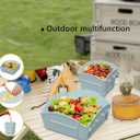 Camping Floded Cutting Silicone Board with Ceramic knife, Cutting, Plate mat, Cleaning basket All In One,Space-saving & easy to carry,Gifts for Campers Happy Camper,Camping Accessories for RV Campers