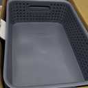 [ 12 Pack ] Plastic Storage Baskets - Small Pantry Organization and Storage Bins - Household Organizers for Laundry Room, Bathrooms, Bedrooms, Kitchens, Cabinets, Countertops, Under Sink or On Shelve (Gray)