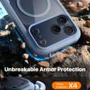 Diaclara Magnetic Designed for iPhone 17 Pro Max Case Full Body Bumper,[Compatible with MagSafe] Military Drop Proof Cover with Built-in Touch Sensitive Anti-Scratch Screen Protector, Blue