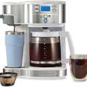 Hamilton Beach 2-Way Programmable Coffee Maker, 12 Cup Glass Carafe And Single Serve Coffee Maker, White with Stainless Steel Accents, 49933