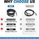 Long Cable Lock, Extra Long Straight Bike Lock (5ft to 25ft) with Resettable Combination, Kayak Locks, Unique Thin end Cable Locks Suitable Kayak, Scooter, Paddle Boards, Canoe, Jet Ski