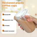 Baderke 50 Pcs Round Bottom Plastic Cups with Sip Lids Clear Disposable Iced Coffee Cups for Smoothie Cold Beverage Coffee Shops and Party Catering(16 oz,Clear) (EXP 04/02/26)