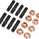 8PCS M8X1.25mm Complete Exhaust Manifold Flange Studs Nuts