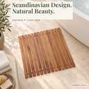 Nordic Teak 100% Solid Teak Wood String Mat - Indoor and Outdoor Use - Non-Slip Wooden Platform for Sauna, Pool, Hot Tub Flooring Decor and Protector (Oiled Finish, 19.6" x 19.6")