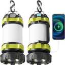 Alpswolf Camping Lantern Rechargeable, 4000mAh Camping Flashlight 6 Modes LED Lantern Portable Rechargeable Lanterns for Power Outage, Emergencies Light for Hiking, Green, 2 Packs