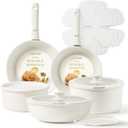 CAROTE Pots and Pans Set Non Stick, 15pcs Cookware Sets, Dishwasher/Oven/Fridge Safe, Kitchen Set, Space Saving Pots Set, Nonstick Set with Versatile Detachable Handle, Induction RV Set