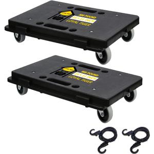 Furniture Dolly,Moving Dolly 4 Wheels Heavy Duty,16in-11in 500lbs Capacity,Furniture Movers Dollys with Wheels,Small Flat Cart with 2 Ropes, 2 Pack, Black (Black) Furniture Dolly,Moving Dolly 4 Wheels Heavy Duty,16in-11in 500lbs Capacity,Furniture Movers Dollys with Wheels,Small Flat Cart with 2 Ropes, 2 Pack, Black (Black)