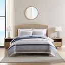 Nautica - Twin Quilt Set, Cotton Reversible Bedding with Matching Sham, Dorm Room Essentials (Ridgeport Denim, Twin)