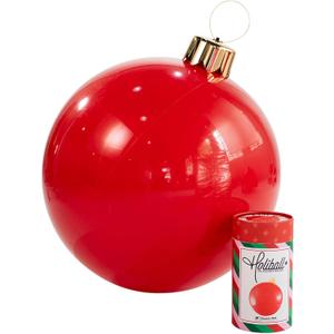 Holiball Inflatable Holiday Ornament  Ultimate Indoor/Outdoor Decoration  Reusable and Storage Friendly  for Weddings, Parties, Events, Team Colors  30"  Classic Red