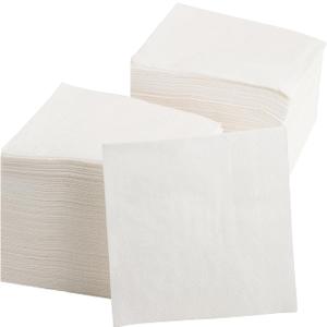1000 PCS Napkins 2 Ply 4.9" X 4.9" Plain White Beverage Napkins Disposable Four Folded Cocktails Paper Napkins Folded