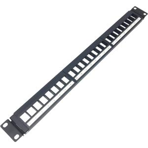 QiaoYoubang 1U Hinged 24 Port Blank Keystone Patch Panel for 19 Inch Rackmount or Wall Mount UTP Unloaded Patch Panel for Ethernet Cat6, Cat5, Cat5E Keystone Jacks or Multimedia (1U24PP)