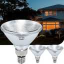 PAR38 Halogen Flood Light Bulbs 2 Pcs, 90W Equivalent, 120V, E26 Base, 2700K Warm White Light for Indoor and Outdoor