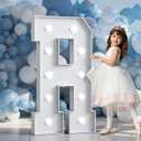 Marquee Letters 4 Feet Tall Large Light Up Letters Baby Shower Decorations Wedding Engagement Proposal White Party Decorations Marry Me Mr and Mrs Sign Big Cardboard Backdrop R