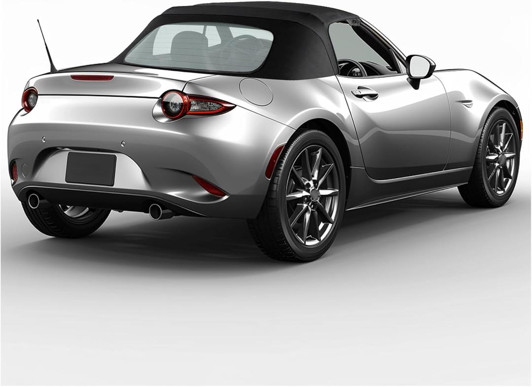 KUAFU Convertible Soft Top Compatible with 2006-2014 Mazda Miata MX-5 Black Sailcloth Vinyl w/Heated Glass Window