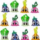 12 PCS Mini 3D Printed Fidgets Vegetables Collectibles Figurines,3D Fidgets Keychains,Onion,Carrot,Cabbage,Eggplant,Board Game Pieces,DIY Accessories for Backpack Charm