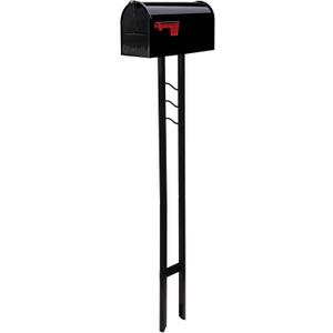 Architectural Mailboxes Mailbox to Go Galvanized Steel Mailbox and Post Kit, MC11KITBAM, Black, Medium Capacity