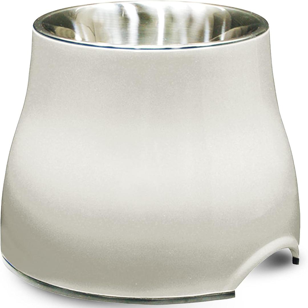 Dogit Elevated Dog Bowl, Stainless Steel Dog Food and Water Bowl for Large Dogs, White, 73753