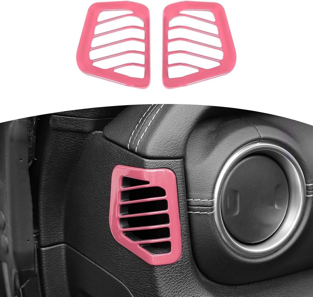 For Jeep JL Dash Side Air AC Vent Trim Cover for Jeep Wrangler JL JLU Gladiator JT 2018-2023 Pink Interior Accessories 2pcs