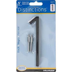 Hillman Distinctions 5 in. Black Metal Screw-On Number 1 1 pc. - Case of: 3;33
