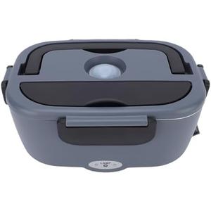 Hamwesh Electric Lunch Box, 80W 1.5L Portable Fast Heating Food Warmer, Leakproof Food Heater with Forks, Spoons and 304 Stainless Steel Container for Car, Truck and Office (US Plug 110V)