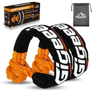Soft Shackles Tow Recovery - 1/2 Inch X 22 Inch (56,000lbs) Soft Shackle Recovery Kit for Off-Road Winch and Vehicle Towing (Orange)